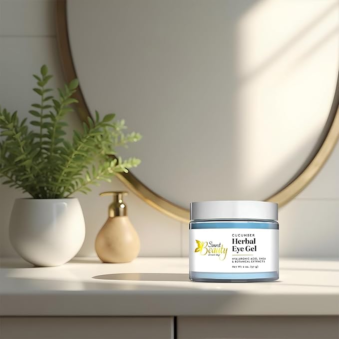 Eye Cream for Dark Circles, Anti-Aging Herbal Eye Gel with Hyaluronic Acid, Caffeine, Coffee, and Shea - Best for Puffiness, Wrinkles, and Fine Lines