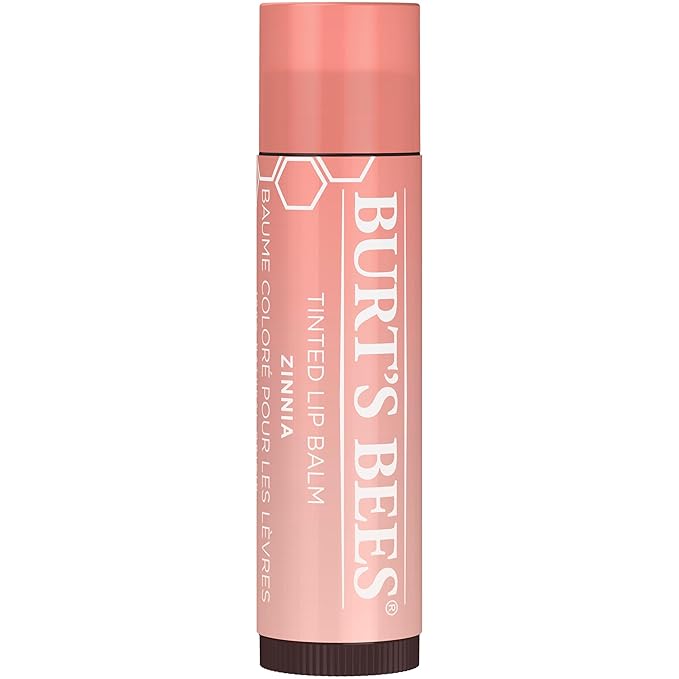 Burt's Bees Lip Tint Balm with Long Lasting 2 in 1 Duo Tinted Balm Formula, Color Infused with Deeply Hydrating Shea Butter for a Natural Looking Buildable Finish, Raspberry Zinnia (2-Pack)