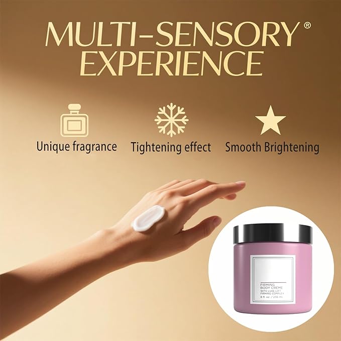 Champagne Lift Body Creme, Champagne Lift Hydrating Firming Body Cream for Crepey Skin, Targets Dry & Sagging Skin on Arms, Legs | Powered by Pink Pepperslim & Luxe-Lift Firming Complex - 8 oz.