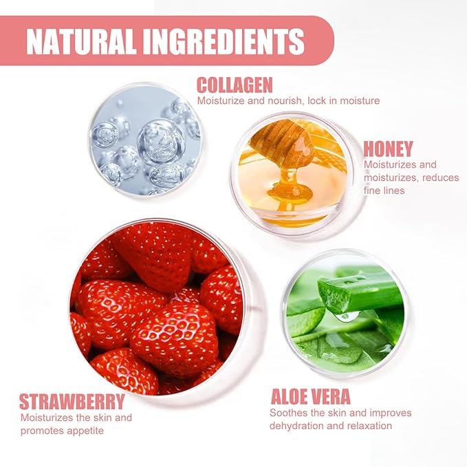 Watermelon Lip Balm, Honey Strawberry Apple Watermelon Lip Mask Overnight, Moisturizing Lip Sleeping Mask, Day & Night Lip Care - Hydrate Repair Prevent Dry (Watermelon）