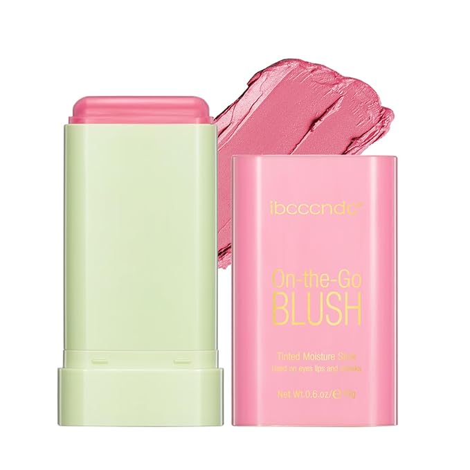 MEICOLY Multi Use Makeup Blush Stick,On-the-Go 2-in-1 Lip Cheek Cream Blush Stick,Waterproof Solid Face Blush Makeup Cheek Tint,Natural Matte Blush Stick for Cheeks,Tinted Moisture Stick,01 Shy Pink