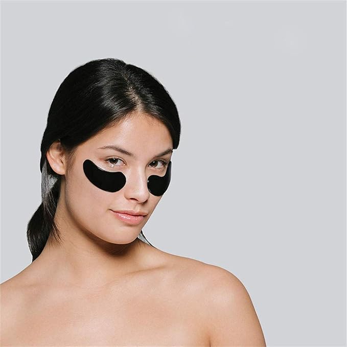 Under Eye Patches - 30 Pairs Collagen Eye Mask Eye Patches for Puffy Eyes and Dark Circles, Gel Under Eye Mask, Black
