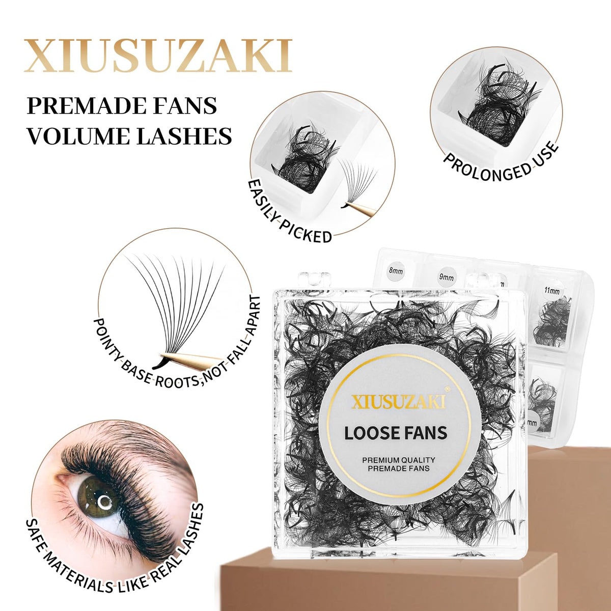 Premade Fans Eyelash Extensions 600 Fans 10D Premade Lash Fans Volume Lash Extensions 0.07 Thickness Eyelash Extension D Curl 13mm Fluffy Soft Handmade Loose Fan(600Fans-10D-0.07-D,13mm)