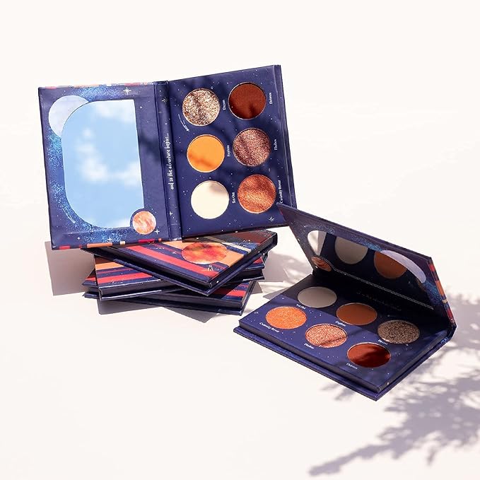 READY TO SHINE Mars Voyage Small Eyeshadow Palette with 6 Highly Pigmented Matte, Frost, and Shimmer Pocket-Sized Mini Travel Eyeshadows