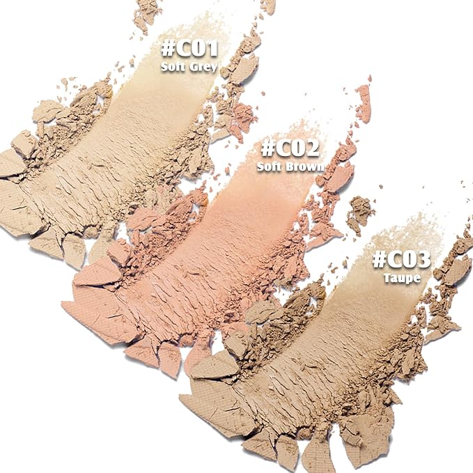 Contour Palette with Brush, Cream Contour Powder Palette Bronzer Powder Matte Bronzer Palette Cool Toned Contour Kit with Mirror for Face Sculpting Contour Makeup (#C03 Taupe)