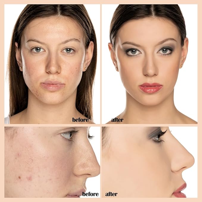 PHOERA Foundation Makeup Naturally Liquid Foundation Full Coverage Mattle Oil-Control Concealer 8 Colors Optional,Great Choice For Gift (2pcs,#101 Porcelain))