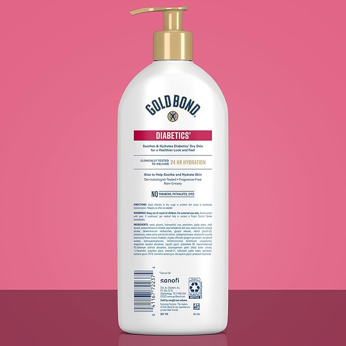 Gold Bond Diabetics' Dry Skin Relief Body Lotion With Vitamin E & Aloe To Soothe & Moisturize Dry, Flaky & Rough Skin, Value Size, 21 oz.