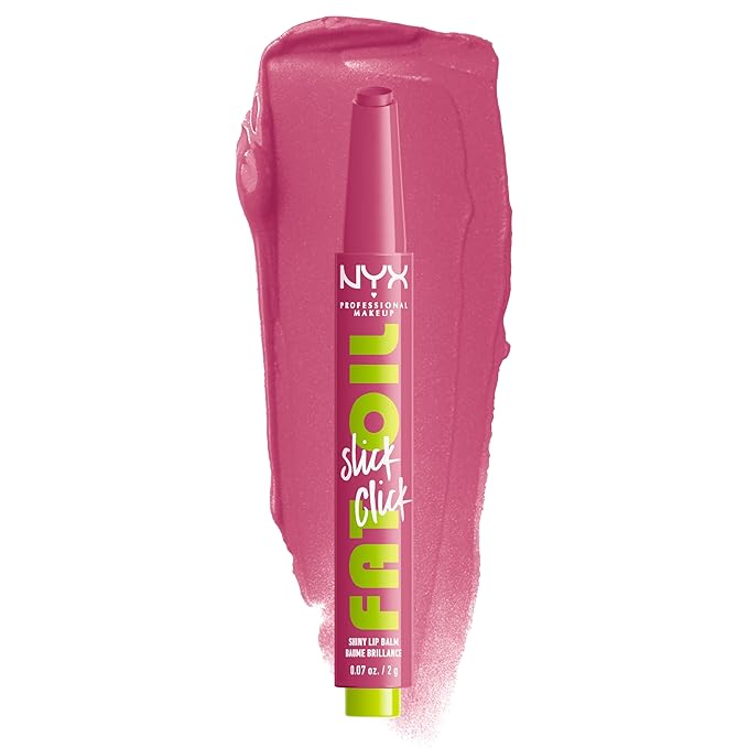 NYX PROFESSIONAL MAKEUP Fat Oil Slick Click, Lightweight, Buildable, Pigmented Vegan Lip Balm - DM Me