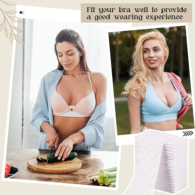 Toulite 20 Pcs Bra Liners for Sweat 18x3 Inch 3 Layer Washable Rectangle Cotton Under Breasts Pads for Women Absorb Sweating