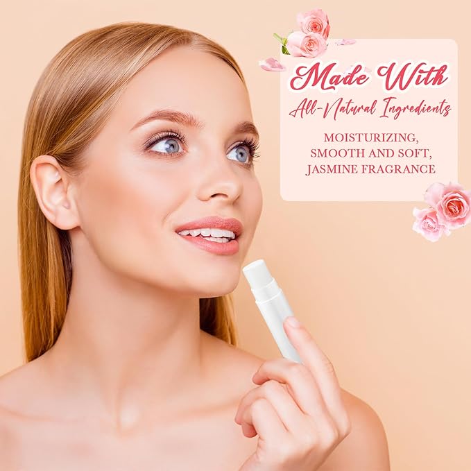 100 Pcs Lip Balm Bulk Heart Shape Lip Balm Jasmine Scented Beeswax Lip Balm Moisturizing Lip Balm Add Your Own Labels for Teacher Baby Shower Coworkers Friend Gift