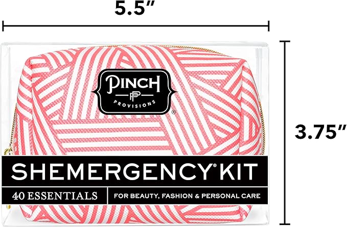 Pinch Provisions Shemergency Kit for Her, 40 Emergency Essential Items, Compact, Multi-Functional Pouch, Gift for Women, Birthday, Bachelorette Parties, and More!