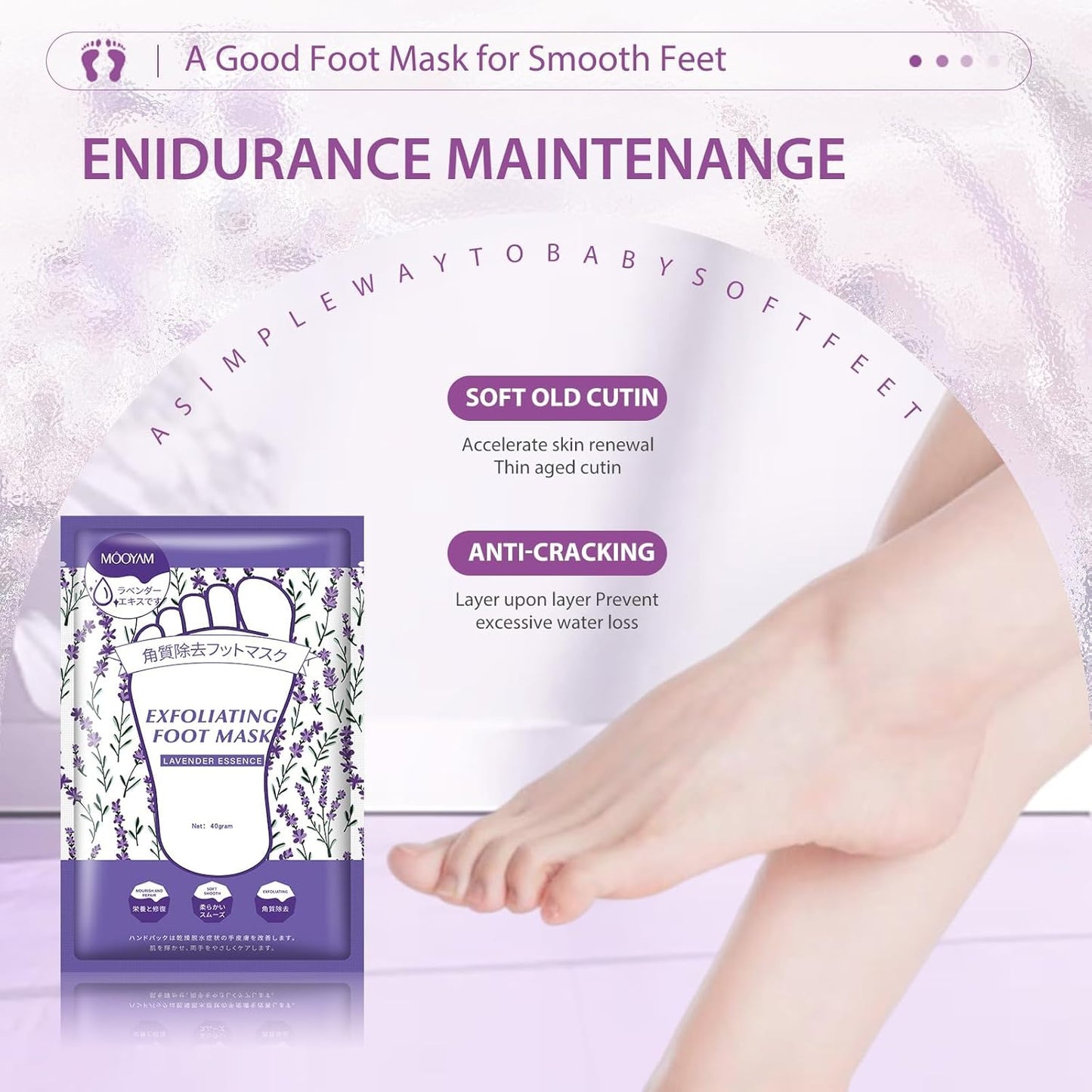 Hydrating Hand Foot Masks Set,3 Pack Glove Mask for Dry Hand,Exofliating 3 Pack Socks Maskfor Peeling Away Dead Skin Calluses（Lavender）