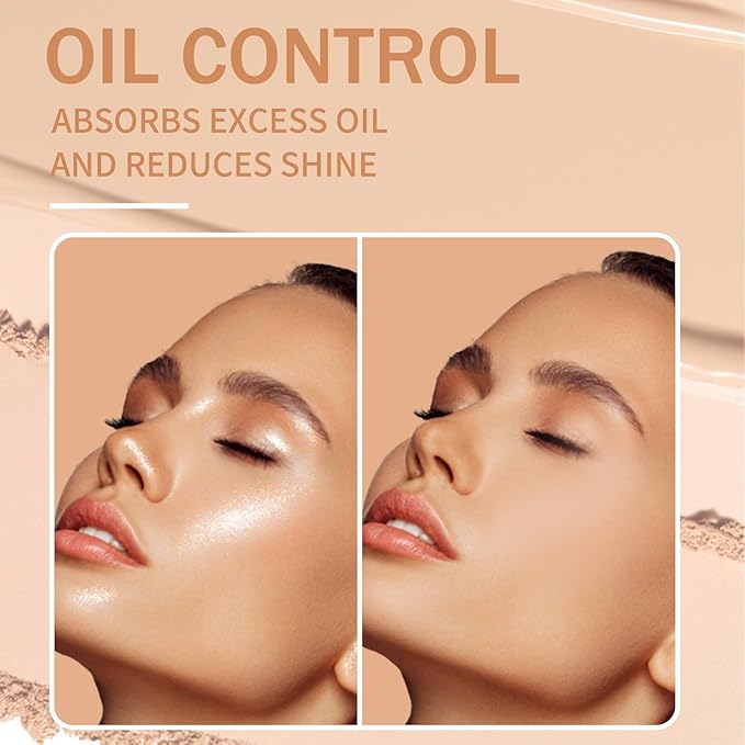 Oil Control Face Powder, Matte Smooth Setting Powder, Waterproof Long-Lasting Setting Powder, Perfect Lightweight Face Makeup For Soft Focus Finish, Minimizes Fine Lines And Pores (Classic Ivory)