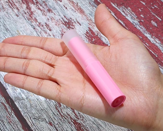 0.14oz Empty Flavored Lip Balm Container Tubes Plastic Homemade Moisturizing Lip Stick with Caps Bulk Fit for Women Adult DIY Making Supplies, 25 Count (Rose Pink)