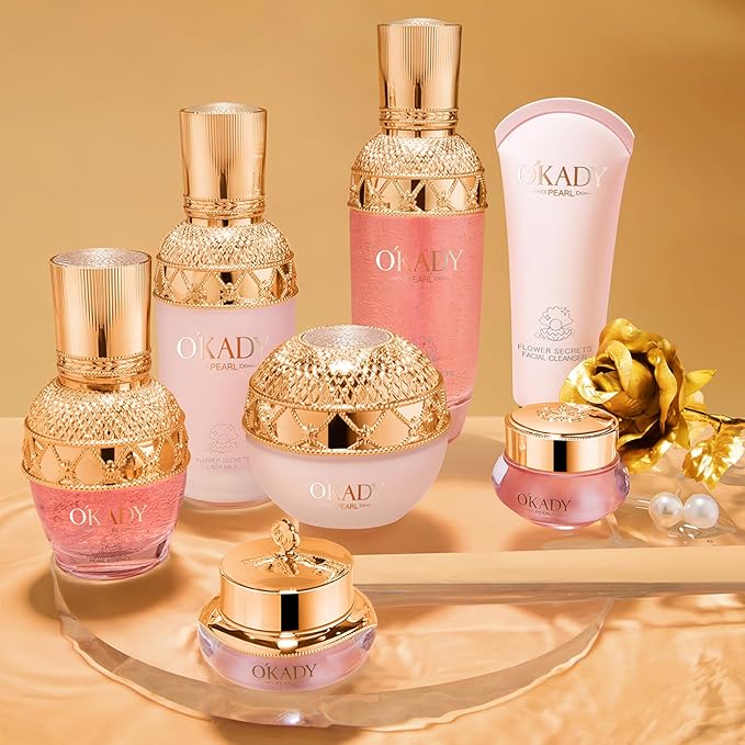 FLOWER SECRET PURE PEARL LADY SKIN CARE SET (FLOWER SECRET Seven-piece set)