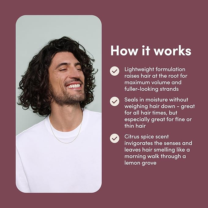 hims Max Volume Conditioner, 2 Pack - Volumizing Conditioner for Men with Biotin - Adds Lightweight Volume, Shine & Bounce - Citrus Spice - 2 x 6.4 fl oz