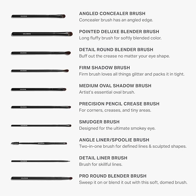 Morphe MUA Life Makeup Brushes - 20 Piece Makeup Brush Set of Eye and Face Brushes - Made with Synthetic Bristles and Includes Carrying Case (20 Count)