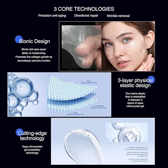 Under Eye Mask Wrinkle Patches, Under Eye Mask Amino Acid & Collagen,Eye Masks for Dark Circles and Puffiness,Eye Wrinkle Pads & Patches