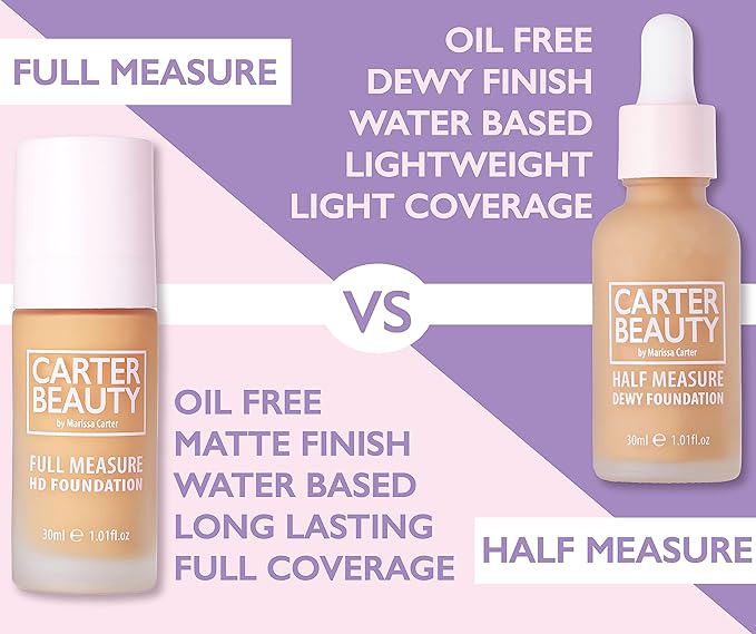 Carter Beauty Full Measure HD Foundation - Lightweight, Full Coverage Matte Formula - Water-Based, Super Soft Skin Perfector - Vegan And Cruelty Free, Paraben And Sulfate Free - Gingerbread - 1.01 OZ
