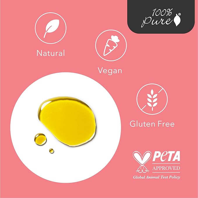 100% PURE Organic Rosehip Oil Moisturizer For Face, Body, Hair Hydrating Vitamins & Omega Fatty Acids Support Glowing, Plumped Up Youthful Skin - Natural Cold-Pressed Facial Radiance - Vegan - 1oz