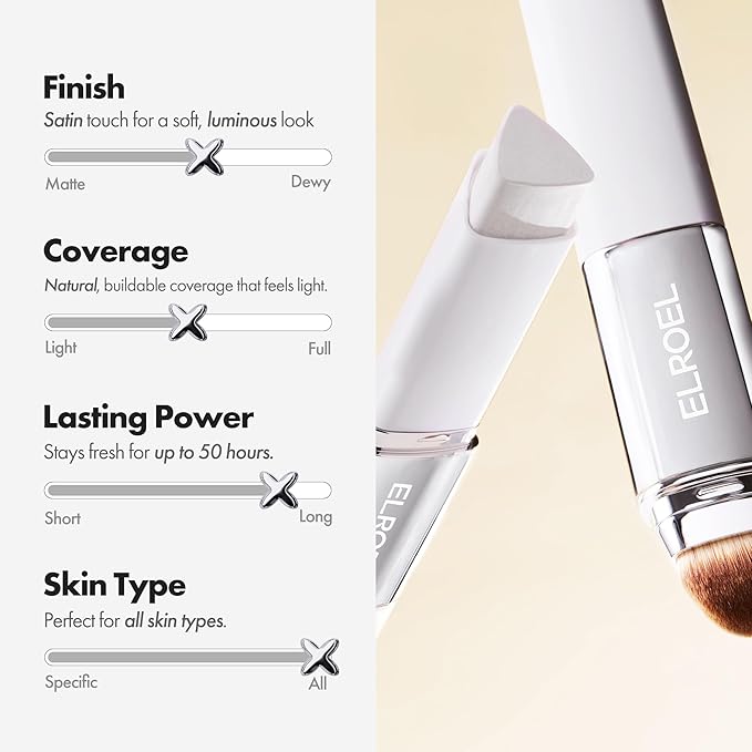 Blanc Cover Cream Stick V White - Korean Color-Changing Foundation Stick with Volufiline - Medium to Full Coverage Dewy Finish Base Makeup - Dual-Ended with Detachable Brush (204 Tan)