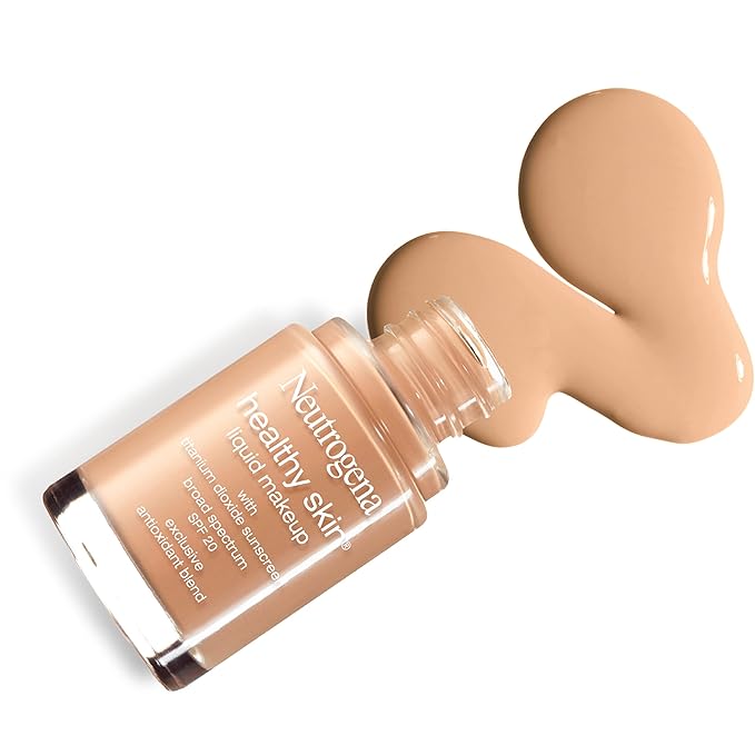 Neutrogena Healthy Skin Liquid Makeup Foundation, Broad Spectrum SPF 20 Sunscreen, Lightweight & Flawless Coverage Foundation with Antioxidant Vitamin E & Feverfew, 105 Caramel, 1 fl. oz