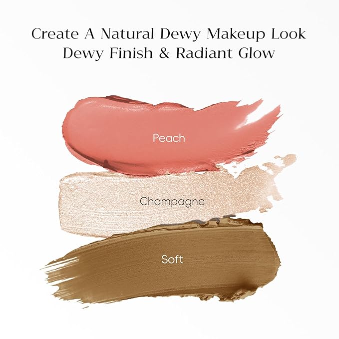Trio Contour Sticks Set, Highlighter Stick & Bronzer Stick & Blush Stick for Cheek+Lip,Highlight and Contour to Create a Natural Dewy Makeup Look for Fair | Set of 45g/1.6fl.oz
