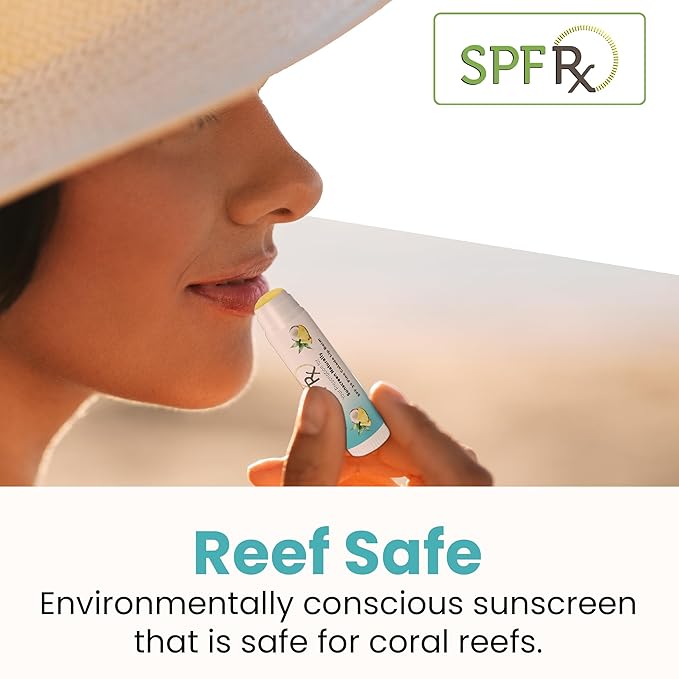 SPF Rx, SPF 30 Pina Colada Sunscreen Lip Balm Broad Spectrum Protection, Rapid Relief for Dry Chapped Lips, Superior Protection Against UVA & UVB Rays - 0.15 oz, (4 Pack)