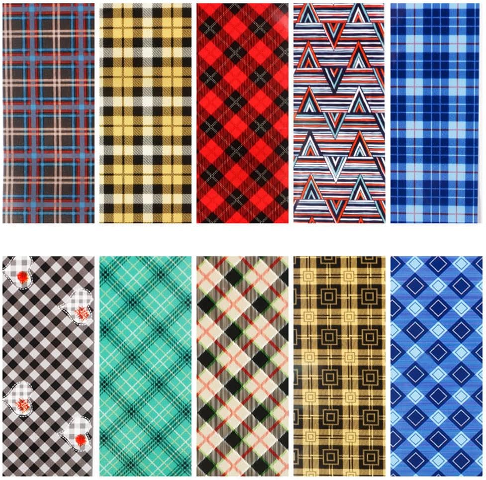 10 Colors Buffalo Plaid Nail Art Foils Christmas Nail Transfer Stickers Supplies Buffalo Plaid Design Nail Decal Tips Wraps Adhesive Glitters Acrylic DIY Nail Decoration