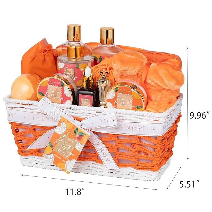 Mothers Day Gifts for Mom - 23-Piece Tropical Bath & Body Basket Set for Women, Spa Gift Basket with Shower Gel, Bath Bomb | Christmas Valentine's Birthday Gift All Occasion Holiday Gift Idea for Her