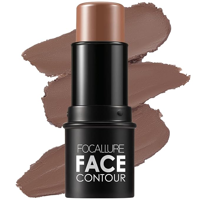 FOCALLURE Cream Contour Stick, Matte Bronzer Stick, Professional Face Shaping & Contouring Stick Makeup, Easy to Apply with Buildable Coverage, Long Lasting & Sweatproof, CIDER