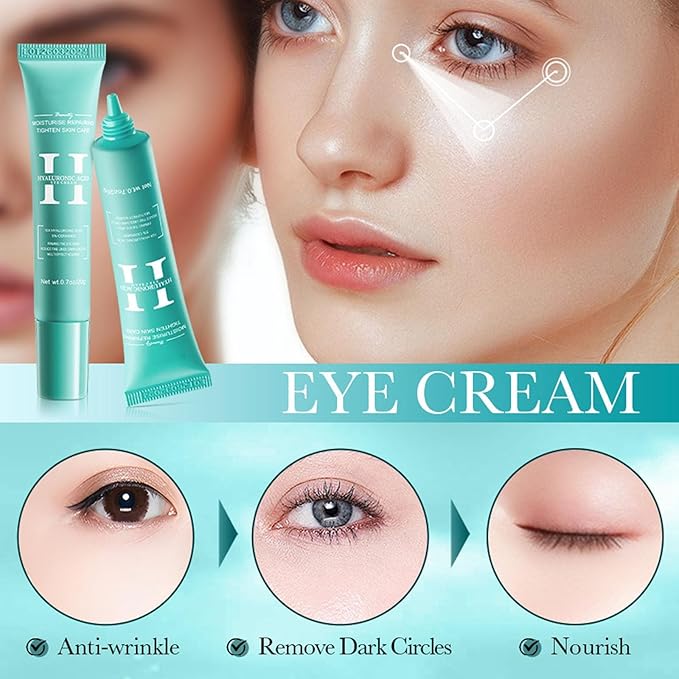 Hyaluronic-Acid Skincare Set, Skin Care Kit For Women, Skincare Gift Set, 6pcs Facial Kit For Women With Cleanser, Face Serum, Face Moisturizer, Eye Cream & Face Mask, Clean, Soft, And Plump