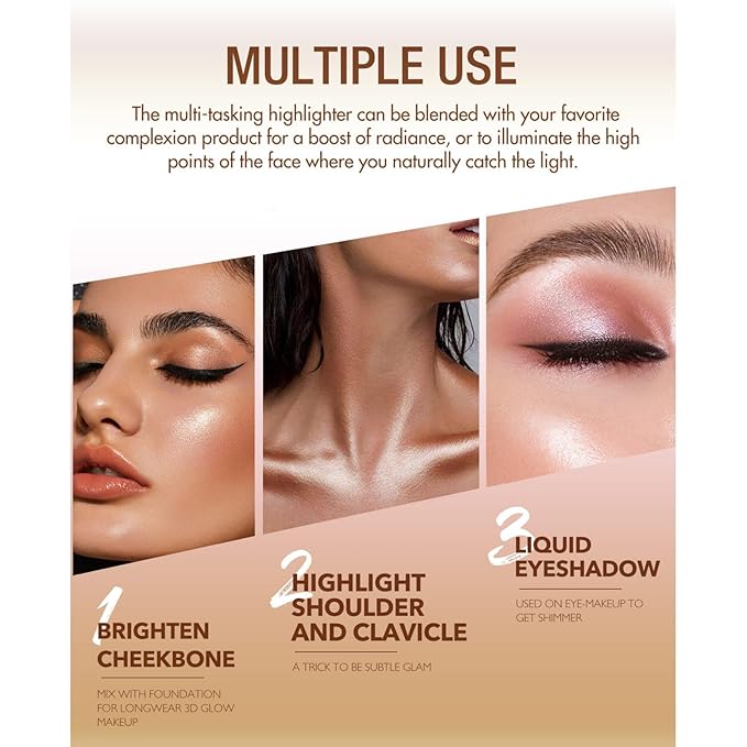 Blush Stick, Cream Blush Stick for Cheeks & Lips, Blendable Long-Lasting Multi-Use Contour Stick & Highlighter Makeup (#4 HIGHLIGHT)