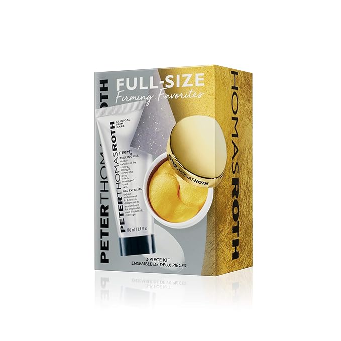 Peter Thomas Roth | Full-Size Firming Favorites 2-Piece Kit | Bestselling Peeling Gel For Face and Gold Eye Patches For Wrinkles, 2 ct.
