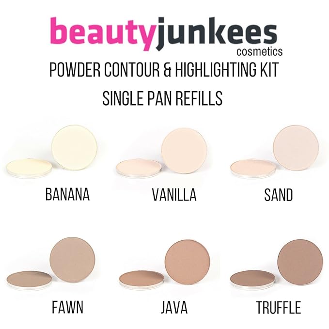 Truffle Matte Powder Contour Makeup – 37 mm Magnetic Palette Refill Pan for Contouring Highlight Make Up Kit by Beauty Junkees, Professional Quality Paraben Gluten Cruelty Free Cosmetics