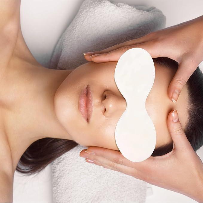 100 Sheets Disposable Eye Mask Paper,Non Woven Eye Care Cotton,Eye Pads for Facials,Patches Paper Eye Covers,DIY Clear Eye Mask Paper Beauty Sheets for Makeup Skincare Spa Wrap Moisture Retention