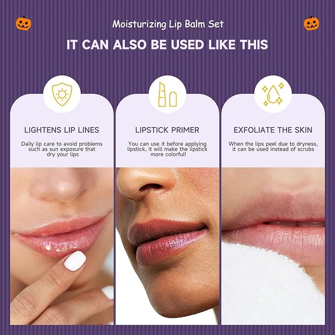 Lip Moisturizer Lip Balm Set, Lip Sleeping Mask, 2PCS Pumpkin & Honey Lip Mask Overnight Improve Dry Lips, Reduce Lip Wrinkles & Dead Skin, Lip Care Products Gift Set For Women