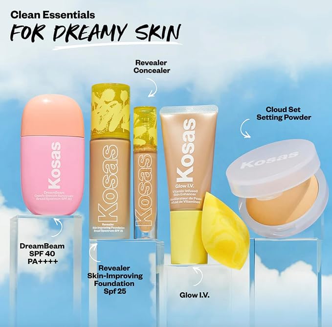 Kosas Mini Cloud Set Face Setting Powder - Smoothing Shine Control, Soft, Sheer Setting Translucent Makeup Finish, Portable & Long-Lasting (Silky)