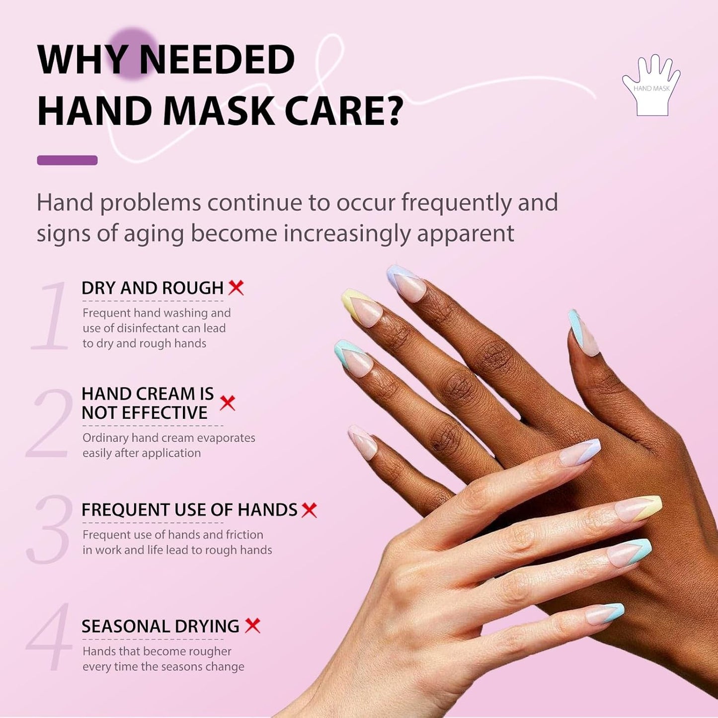Hydrating Hand Foot Masks Set,5 Pack Glove Mask for Dry Hand,Exofliating 5 Pack Socks Maskfor Peeling Away Dead Skin Calluses（Lavender）