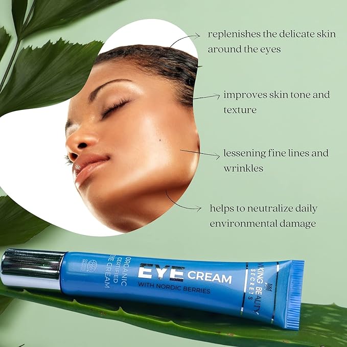 Eye Cream - Hyaluronic Acid and Nordic Berry Infused Eye Cream - Under Eye Cream for Reducing Dark Circles and Fine Lines - Hydrating Eye Cream for Daily Use