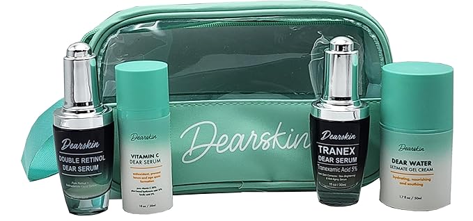 Radiant Glowing Skincare Gift Set: Unveil Your Radiance with the Power of Double Retinol Vitamin C Serum Tanex Dear Serum and Dear Water Gel Cream!