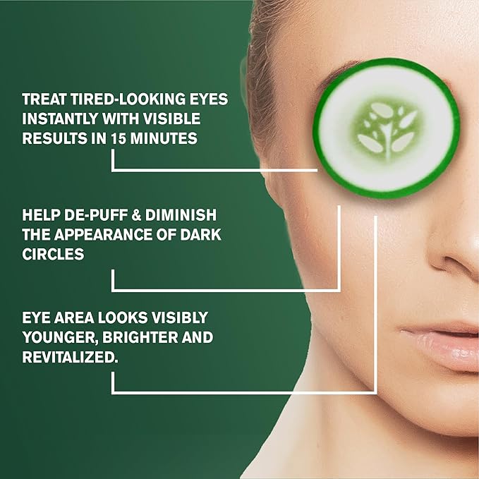 Fran Wilson NOURISH MY EYES Cucumber and Green Tea Pads - 36 Pads each At-Home Spa Treatment to reduce puffiness Revitalize Your Eyes: Easy-to-Use Cucumber Eye Pads for Dark Circles (Pack of 2)