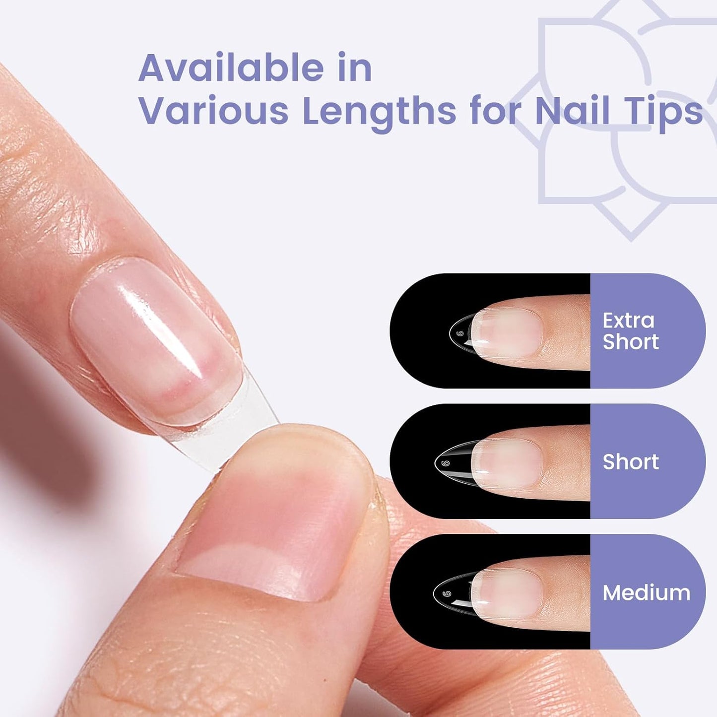 Short Almond Nail Tips: 240PCS Soft Gel Pre-Shaped Acrylic Fake Almond Nail Tips, 12 Sizes Full Cover Clear Press on Nails for Girls Women Nail Art Design