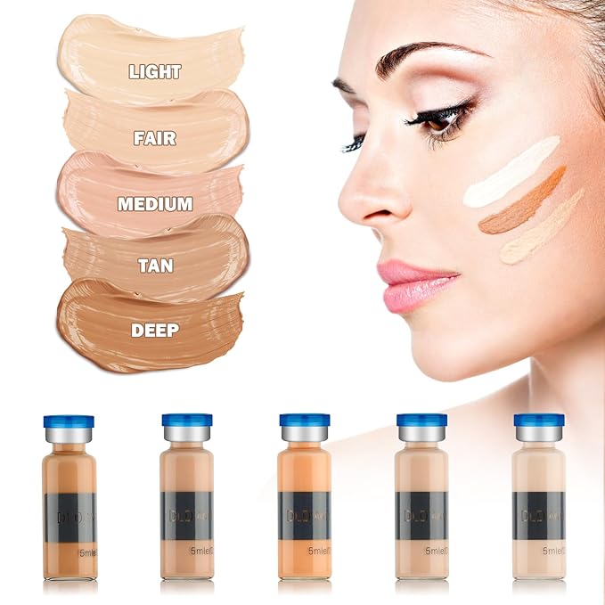 BB Facial Glow Starter Kit Facial Pigment Serum Treatment Kit,Anti-Aging Serum Pigments Set for Micro-needling Skin Treatment 10 Vials 5ml Hyaluronic Acid Ampoule foundation Essence Skin