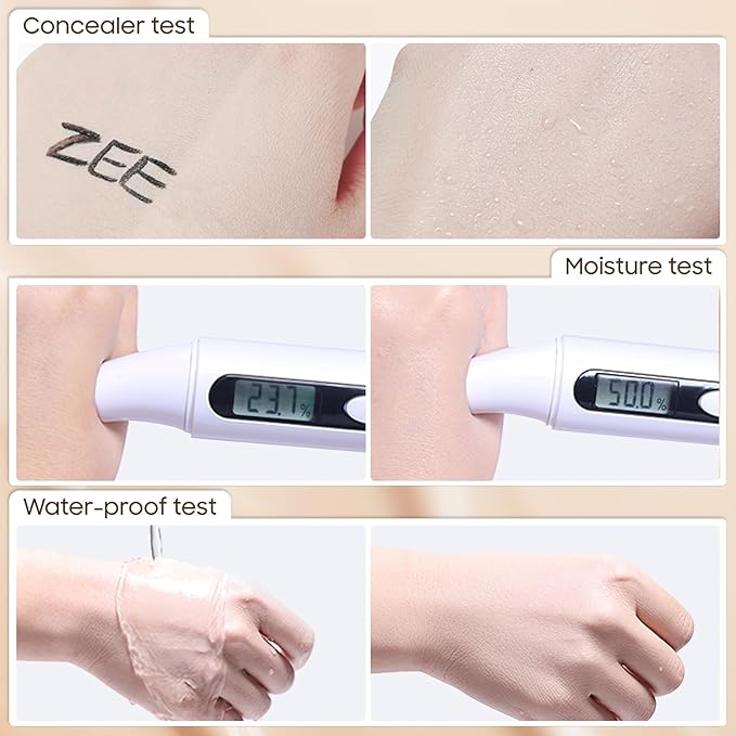 Air Cushion CC Cream Foundation - Mushroom Head BB Creams, Long Lasting Concealing Brightening, Moisturizer Face Cream,Facial Skin Care Makeup For All Skin Types (Medium Deep)