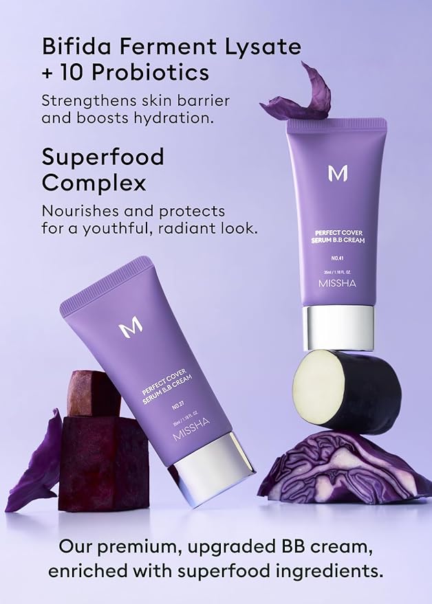 MISSHA M PERFECT COVER SERUM BB CREAM No.45 Deep Mocha- Deep with Cool Undertone, BB Cream by Cardi B Pick, Skin Tint, Tinted Moisturizer, Skin Care Foundation Makeup, Korean Makeup, 1.18 Fl oz
