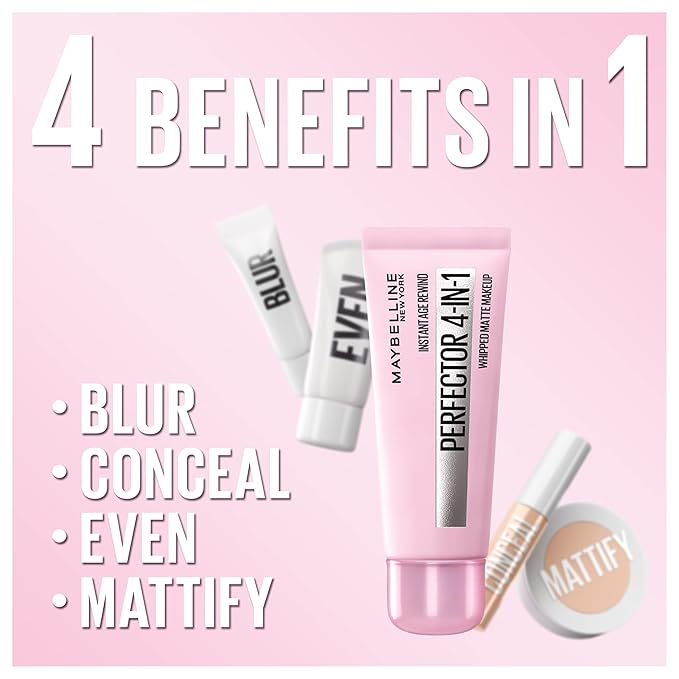 Maybelline Instant Age Rewind Instant Perfector 4-In-1 Matte Makeup, 02 Light/Medium, 1 Count