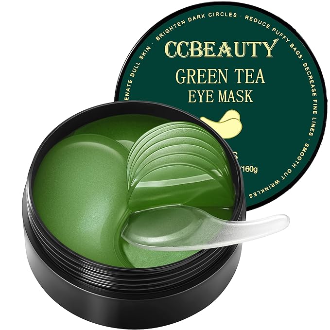 CCbeauty Under Eye Masks, Green Tea Collagen Eye Patches for Puffy Eyes, Dark Circles and Puffiness, Hydrating Mask Skincare, Gel Pads for Eye Bags and Wrinkles Under Eye Treatment,30pairs