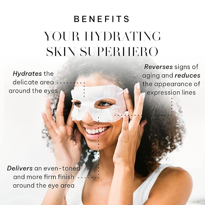 Joanna Vargas Bright Eye Hydrating Mask. Concentrated Ultra-Luxe Bamboo Hydration Sheet Masks Target Dark Circles, Expression Lines and Skin Tone. 5 Sheets (0.35 oz/sheet)