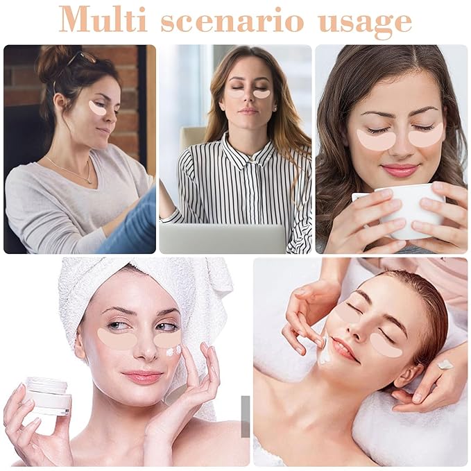 Under Eye Patches - 2 Pairs Reusable Sustainable Silicone Eye Patches, Plump Fine Lines and Wrinkles, Boost Hydration, with Metal Eye Cream Applicator